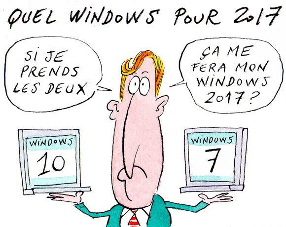 Dessin: Rester à Windows 7 ou migrer vers Windows 10 ?